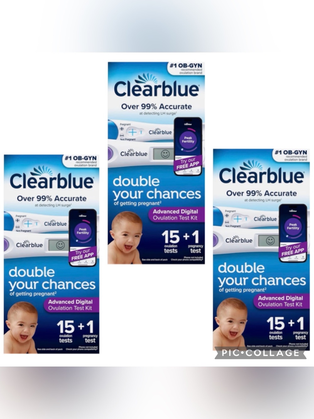 (3) Clearblue Advanced Digital Ovulation Test Kits